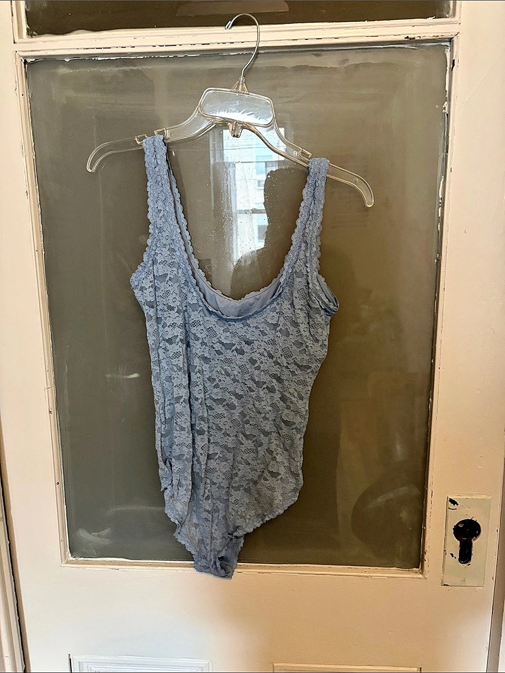 Aerie Lace Bodysuit in Blue Size Medium